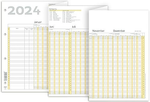 RNKVERLAG 2910/24 - Urlaubsplaner 2024 Datenerfassung für bis zu 26 Mitarbeiter, gefalzt auf DIN A4, Format 1000 x 297 mm, 1 Stück