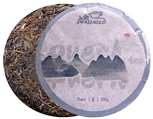 LWXLJMJZC-2021 Jahr Roher Puerh-Teekuchen Sheng (ungekochter) Pu-Erh-Tee Yunnan Puerh Pu-erh Tea Cake 100g