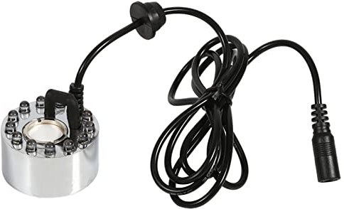 Ymiko Nebelmacher, 24 V, Farbwechselnder Ultraschall-Nebelmacher, Wasserbrunnen, Teichzerstäuber, Luftbefeuchter mit Adapter (Zerstäuberkopf mit DREI Farbverlauf + Adapter)