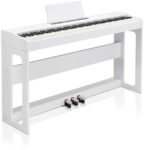 LEADZM Piano Numérique 88 Touches avec MIDI-USB, 128 Rythmes, 3 Pédales