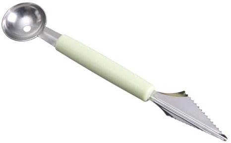 Dual-End-Melonen-Baller-Tranchiermesser, Edelstahl-Fruchtbällchen-Bagger, Obst-Tranchiermesser, Eiscreme-Sorbet-Dessert-Doppelfunktions-Bällchen-Löffel