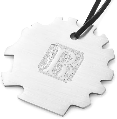 Grill Scraper with Vintage Embossed Initials Stainless Steel Bristle Free Grill Grate Scraper Tool Ideal Grill Cleaning Tools, Flat Top Grill Scraper Perfect BBQ Stocking Stuffer (R)
