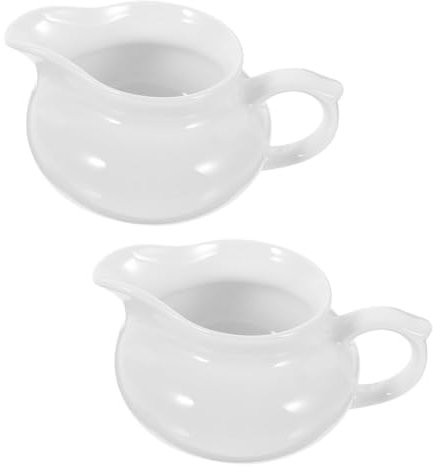 OUNONA 2stücke Keramik-sauciere Und Soßenspender Mit Griff Für Küche Und Heimgebrauch Geeignet Für Milch Soße Und Bratensoße