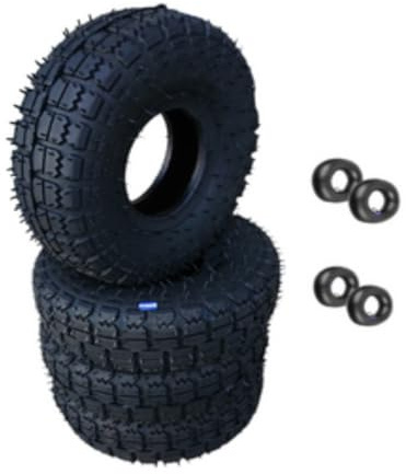Lot de 4 pneus et chambre à air 4.10/3.50-4 4PR Mini Pocket Quad pour tondeuse autoportée