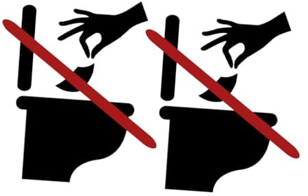 RORPOIR Confezione Da 2 Adesivi Rimovibili Per Il Sedile Del Water Non Usare La Carta Igienica Promemoria Per Ragazzi E Ragazze Per Il Bagno Facili E Resistenti