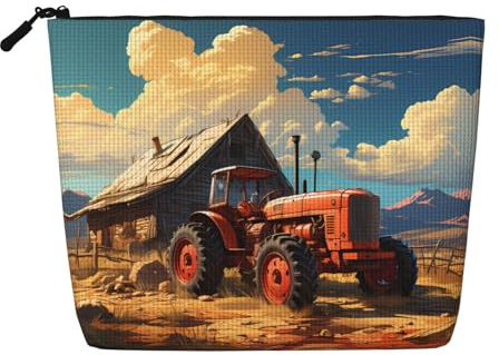 Farm Red Tractor Damen Kultur- und Kosmetiktasche, Unisex Kulturbeutel, Aufbewahrungstasche für Körperpflege