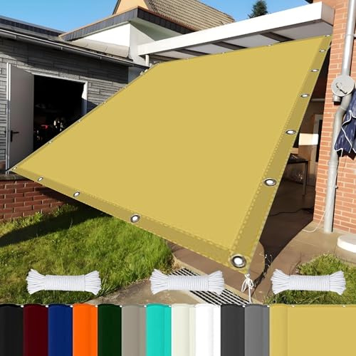 Bâche Dombrages Voiles Solaire 0.5 x 3.5 m UV Protection avec Oeillets Tissu Polyester Multi Couleur et Taille Toile d'ombrage La Couverture Végétale Serre Pergola, Couleur Crème