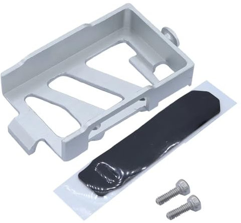NexaPart RC-Zubehör Universal Metall Batterie Fach Montage Platte Mit Krawatte for TRX4-M TRX4M 1/18 RC Crawler Auto Upgrade Teile(Silver)