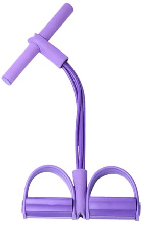 CHUNLINLAODA-Banda de Resistencia para Pedales Cuerda de tracción con Pedales Cuerda elástica para Entrenamiento ejercitador Abdominal con Pedal de pie para Entrenamiento de Cintura piernas (Morado)