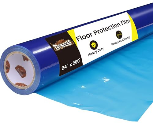 TAPEBARE Boden-Schutzfolie, 60cm x 60m (37㎡): Robuste, selbsthaftende Folie | zum Schutz von Bodenbelägen bei Renovierung, Malern, Bauarbeiten & Umzug. Einfach und sauber abziehbar