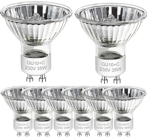 HIKLINK 6 Stück GU10 35W Halogenstrahler, Halogenlampen GU10 Dimmbar, Halogen Leuchtmittel 2800K Warmweiß 420LM Glühbirne, 230V Halogen für Küche, Büro, Zuhause
