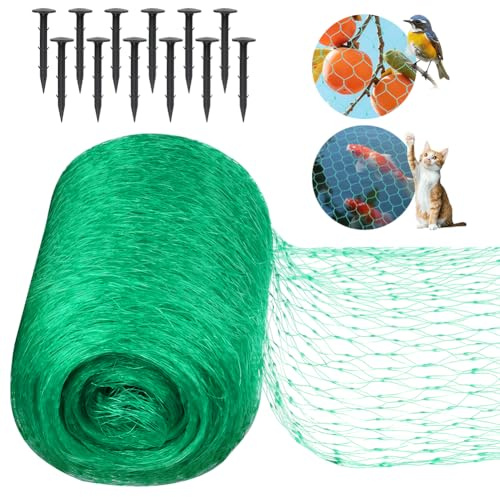 vsshe Rete di Protezione dagli Uccelli, 4 X 12m Reti da Giardino Anti-Uccello, Rete anti uccelli, Retes di Protezione Antis Uccelli per Piante con Chiodi di terra e Fascette,per Piante stagni Verdura