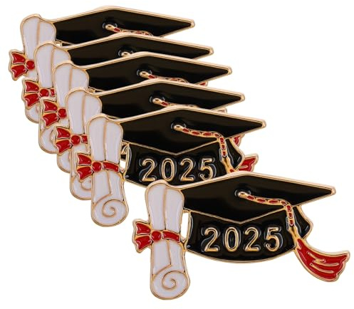 WEKAMOS 6 Piezas Pines de Broche de Solapa Diseño de Gorro de Graduación para Estudiantes y de Celebración de Clase