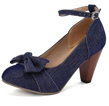 Damskor med klack för Dirndl och festligheter eleganta pumps med bekväm passform festliga dampumps med fashionabla detaljer, BU3, 38 EU
