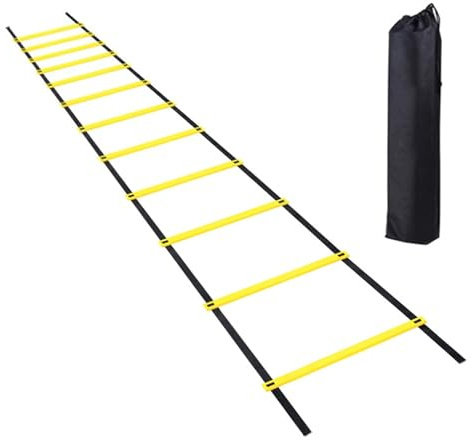 Escalera de agilidad, equipo de entrenamiento de velocidad con bolsa de transporte, escalera pliométrica de 9 m para una mejor coordinación, ideal para atletas, adultos, jóvenes y niños