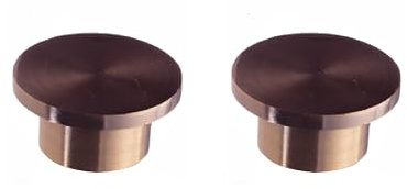 Lister Cartwright 28mm Curtain Pole Ends Finials Pack of 2 Adjustable Screws Antique Copper (Disc Stopper Finials)