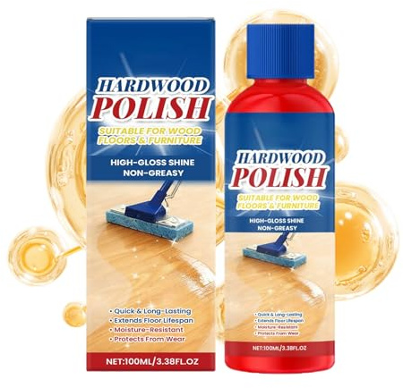 Wood Floor Polisher - Waterproof Stain Remover, Brilliant Polish for Laminate and Wooden Floors | Entrance, Apartment, Wardrobe, Living Room, Bedroom, Table