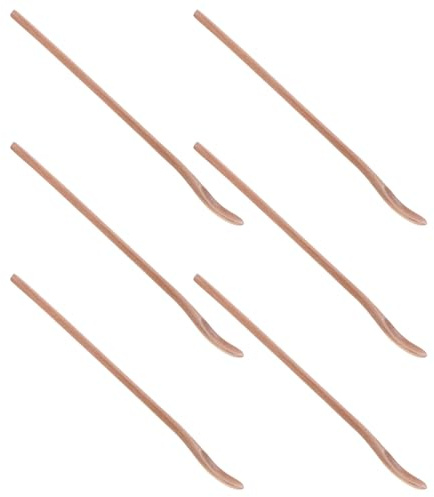 TOYANDONA 6 Pièces Lot de Cuillères à Thé Bois Longues Cuillères à Café Miel pour Mélanger Boissons Cuisine Usage Quotidien et Service