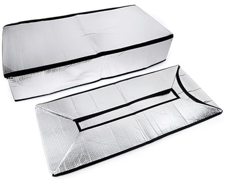 Dachbodentreppen-Isolationsabdeckung, 63,5 x 137,2 x 27,9 cm, Aluminiumfolie, Blasendämmung mit R-14-Wert, feuerfest und feuchtigkeitsbeständig, für ganzjährige Energieeinsparung