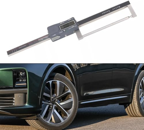 Digital Brake Rotor Gauge with Electronic Display, 0.01mm for PRECISION Vernier Caliper for Measuring Automotive Brake Disc and Pad Wear, Stainless Steel IP54 Wall Thickness Tool, Approx 0-80mm Range
