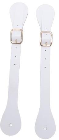XinrZythrop Coppia di Cinghie per speroni in Pelle Sintetica, Supporto per speroni da Cowboy Western Regolabile, Cinghie per speroni Decorate con Strass Lunghe 22 cm per l’Equitazione e Il (Bianca)