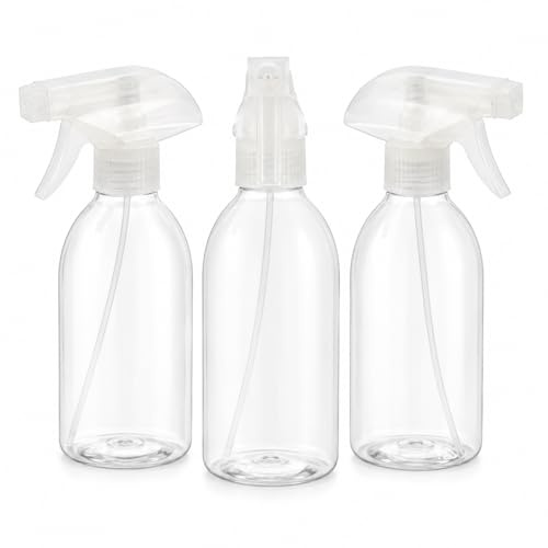 cozydiscount Vaporisateur Nettoyage Lot de 3 Economique - 500 ML - PET - Transparent Flacon Spray Vide Pour les Cheveux, les Plantes, etc.