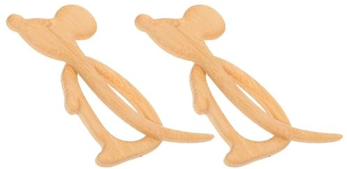 VOSAREA 2 Pièces Broche de Vêtements Souris, Épingle pour Vêtements Souris des Bois, Vintage, Bambou, Kaki, pour Châles et Paquet à Dos, Femmes, Anniversaires et Occasions Spéciales