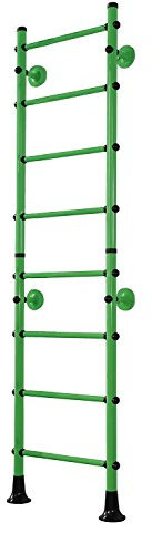 NiroSport FitTop M4 Indoor Sprossenwand in Grün / 210 cm/s Klettergerüst Indoor für Sport- & Kinderzimmer/leicht montierbare Kletterwand/Turnwand für max. Belastung bis 130 kg