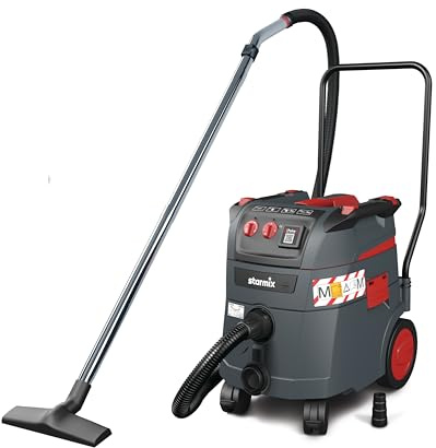 starmix iPulse M-1635 Safe Plus – Industriestaubsauger Staubklasse M, 35 l Behälter, 280 mbar, 75 l/s – automatische Filterabreinigung & 5m Schlauch - mit vielfältigem Zubehör-Set & BG-Bau förderfähig
