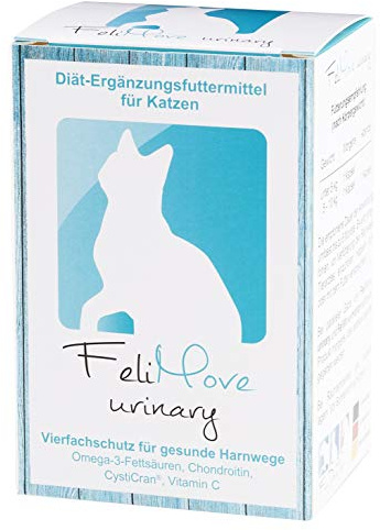 FeliMove Urinary, 100 Kapseln, für Katzen mit Struvit/Fus/FLUTD/Zystitis, mit patentiertem CystiCran, EPA, Chondroitin und Vitamin C - MHD (9/26) Aktion