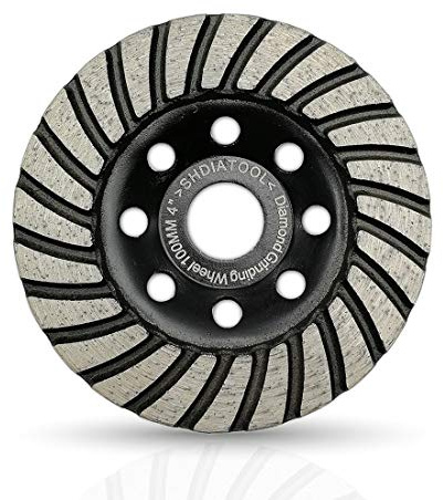 SHDIATOOL Diamond Grinding Cup Wheel 100mm Concrete Grinding Disc | 100 x 22.23/20/16mm Diamond Grinding Disc Turbo Row for Marble Concrete Masonry Granite Abrasive Cup Wheel 4 Inch