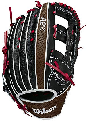 Wilson 2021 A2k 1799 W (of) Guante de béisbol para Mano Izquierda, 12.75 Pulgadas, Negro SS, Unisex, Black Superskin/Saddle Tan Snakeskin, 12.75 Inches