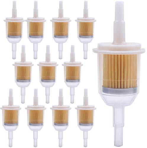 12 Stück 6mm / 8mm Kraftstofffilter Benzinfilter Universal Gasöl Flüssigkeitsfilter Benzinfilter für Rasenmäher Auto Motorrad Roller Mofa Diesel Moped