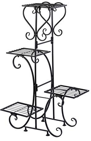 Samger Soporte de Macetas Plantas Metal Soporte De Flores 4 Plantas Bastidor para Macetas para Casa, Jardín, Espectáculo, Parque