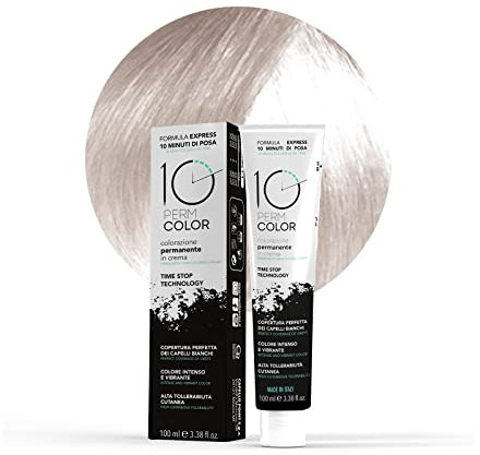 10 Perm, Colorazione a Lunga Durata Express, Colore Capelli 12 Biondo Estremo, Tinta per Capelli, Copertura Rapida e Omogenea in 10 Minuti, Colore Brillante, Intenso e Luminoso, 100 ml
