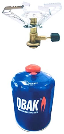CampingGas Portátil Con Botella De Gas + 1 Mechero Azul Hornillo Con Fogones O Cocina de Butano Con Bombona Incluida Infiernillo Para Cocinar O Asar Con Un Fuego Estufa De Gas