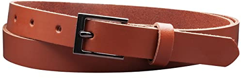 Vascavi Ledergürtel, 2 cm breit, Echtes Leder, Unisex Gürtel für Damen und Herren, MADE IN GERMANY, AM17-SL