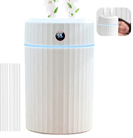 mumisuto Umidificatore Casa, Top Fill 2L Umidificatori per Ambienti, Umidificatore Ambiente Silenzioso con 7 Colori LED Luce Notturna, Funzione di Auto Spegnimento e 2 Modalità di Nebulizzazione
