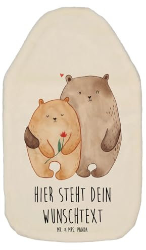 Mr. & Mrs. Panda Personalisierte Wärmflasche Bären Liebe - Weiß