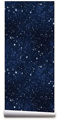 Papiers Peints Ciel Étoilé Bleu Papier Peint Adhesif Mural Salon Papier Adhesif pour Meuble Papier Peint Intissé Facile à Peler Papier Adhésif Décoratif Cuisine 40x100cm