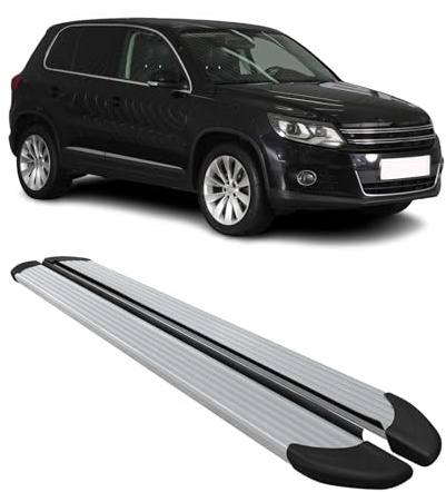 OMAC Trittbretter Seitenschweller Seitenbretter für VW Tiguan 2007-2016 Silber Alu 2X