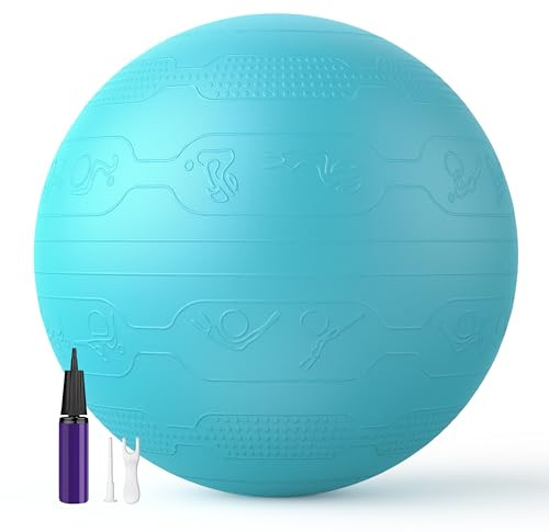 PROIRON Gymnastikball mit geprägtem Muster, Anti-Burst Sitzball 65cm, Pezziball mit Pumpe, Fitnessball für Fitness, Yoga, Schwangerschaft und Balance Stuhl