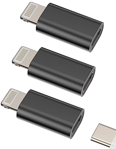 Adaptador USB C hembra a Lightning macho (paquete de 3) cable de carga tipo C convertidor de puerto de carga para Apple iPhone 14 13 12 11 Pro Max Mini Xs SE 6 7 X Xr 8 Plus iPad Air Thunderbolt 4