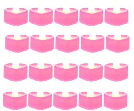 OSALADI 24pièces Bougie Électrique LED Forme De Cœur Lampe Décorative pour Bureau Et Intérieur Petite Lampe Ambiance Romantique