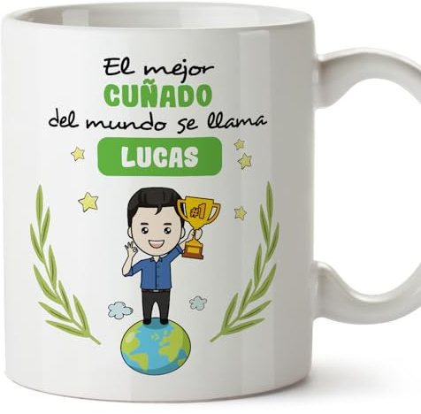 MUGFFINS Tazas Personalizadas para CUÑADO - En Español - Eres Mejor del Mundo - 11 oz / 330 ml - Regalo personalizable original y divertido