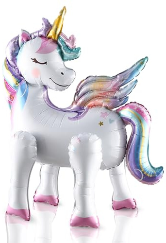 Lithyc Einhorn Luftballon, Einhorn Deko Kindergeburtstag, Einhorn-Ballontier Mit Beinen, Einhorn-BallonmäDchen,Folienballon Einhorn Deko, Mottoparty,Kindergeburtstagsparty-Einhorn-Ballon