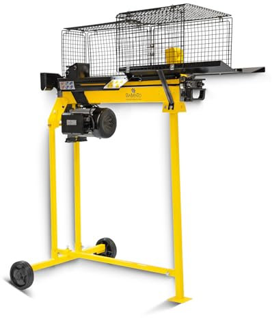 BAMATO Holzspalter HO-7E | mit Elektroantrieb 230V | inkl. Untergestell | Spaltkraft 7 Tonnen | perfekt für Kurzholz | Automatischer Rücklauf | Stufenloser Spalthub | Kurzholzspalter Spalter