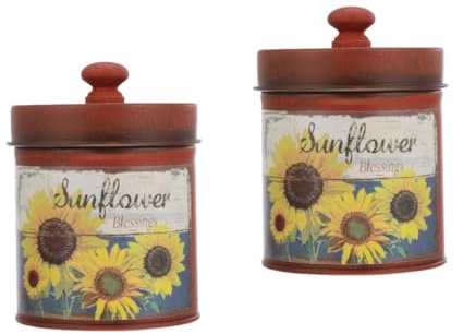MAGICLULU 2 Stück Blumen-Aufbewahrungsbehälter Aus Eisen Weißblech Keksdosen Polsterbesatz Dekorative Blumenvase Mini-Chic-Pflanzendekoration Blumenbehälter Blumentopf Sukkulenten