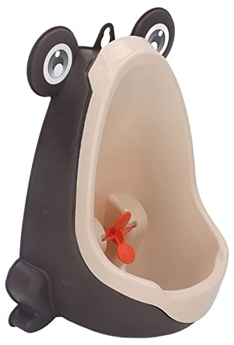 Töpfchen-Trainings-Urinal für Jungen, Niedliches Frosch-stehendes, an der Wand Montiertes Urinal mit Zielziel und Saugnapf, Badezimmer-Toilette-Pipi-Trainer für Kinder, (BROWN)