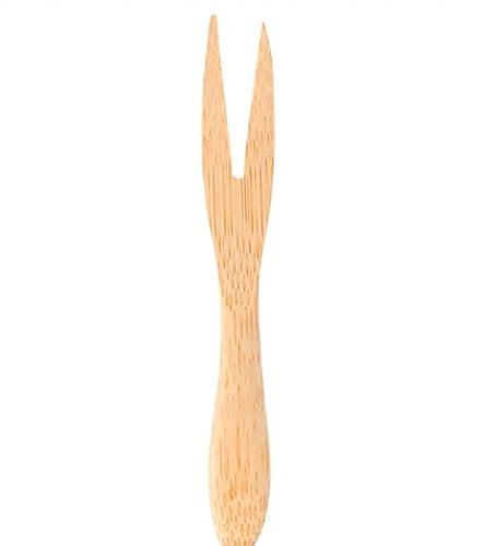 Monouso | 24 Tenedores de Degustación Bambú 9cm | Tenedores de Madera, Cubiertos Desechable, Resistentes, Biodegradables, Sostenibles